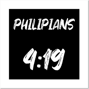 Philippians 4:19 Bible Verse Text Posters and Art